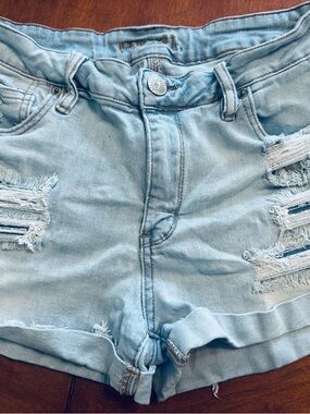 Rue21 Light Blue Distressed Denim Jean Shorts